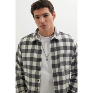 Erkek Slim Fit Dar Kesim Uzun Kollu Cepli Kareli Dama Desenli Kışlık Oduncu Gömlek
