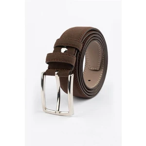 Erkek 3,5 cm Klasik Kahverengi Kemer