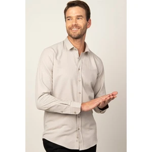 Modern Slim Fit Pamuklu Kolay Ütü Armürlü Erkek Gömlek