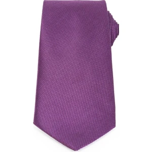 Klasik Cep Mendilli Desenli Mor Erkek Kravat