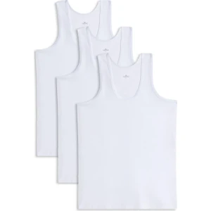 3 Adet Compact Penye Beyaz Erkek Atlet %100 Pamuk Standart Fit Normal Kesim 3'lü Paket