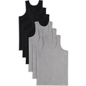 6 Adet Compact Penye Siyah-Gri Erkek Atlet Pamuklu Standart Fit Normal Kesim 6'lı Paket