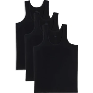 3 Adet Compact Penye Siyah Erkek Atlet %100 Pamuk Standart Fit Normal Kesim 3'lü Paket