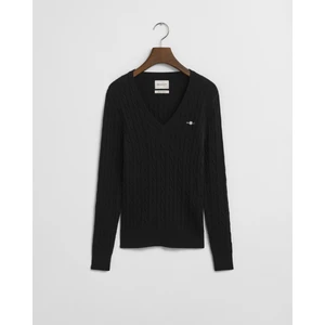 Kadın Siyah V Yaka Örgü Kazak 4800101.5