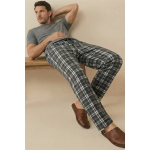 Farya Home Luxury Soft Wellsoft Polar Ekose Kare Desenli Kışlık Pijama Altı Pantolon