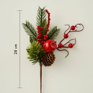 Bella Maison Christmas Yılbaşı Dal Çiçek Kırmızı (28 Cm)