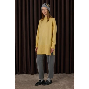 Balıkçı Yaka Basic Kazak Soft Sarı