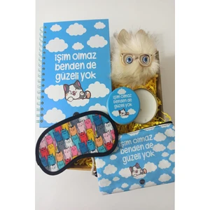 Yılbaşı Özel Hediye Seti İşim Olmaz Benden De Güzeli Yok Defter, Kokulu Mum, Göz Bandı,Anahtarlık, Kalemlik