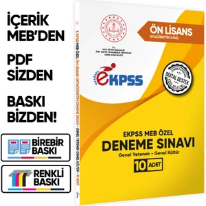 Karakutu Yayınları 2026 MEB ÖZEL EKPSS Önlisans-Ortaöğretim 10lu Deneme Fasikül Paketi(A4 Renkli Baskı)