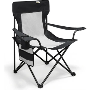Kamp Sandalyesi, Outdoor, Plaj ve Piknik Için Katlanır Kamp Sandalyesi, Standart Boy - Siyah