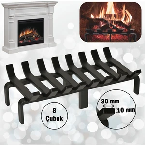 Aktepe Group Şömine Izgarası 48 cm x 32 cm 8 Çubuklu Ekstra Izgara Dar Gözlü Izgara
