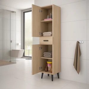 2 Kapaklı Çekmeceli 4 Raflı Mutfak Dolabı | Banyo Dolabı | Kiler Dolabı | Çok Amaçlı Dolap - Sonomo