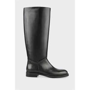 Siyah Deri Kadın Çizme