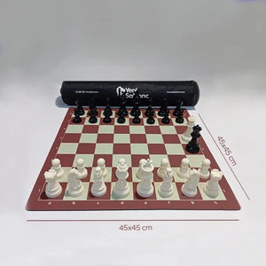 Yeni Satranç Profesyonel Satranç Takımı (95mm - Ağırlıklı - Yedek Vezirli) 700gr 45x45 cm Boyutunda