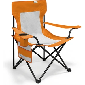 Kamp Sandalyesi, Outdoor, Plaj ve Piknik Için Katlanır Kamp Sandalyesi, Standart Boy - Turuncu