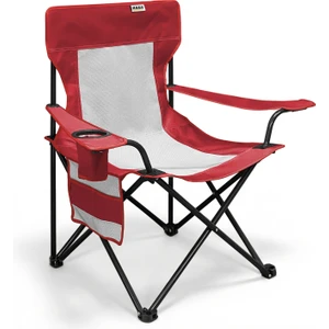 Kamp Sandalyesi, Outdoor, Plaj ve Piknik Için Katlanır Kamp Sandalyesi, Standart Boy - Kırmızı