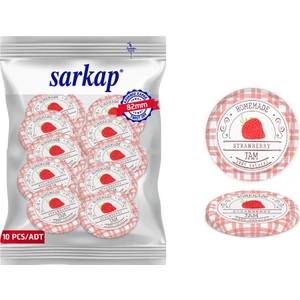 Hijyenik Paketli 10 Adet Kavanoz Kapağı – Çilek Model – 82 mm