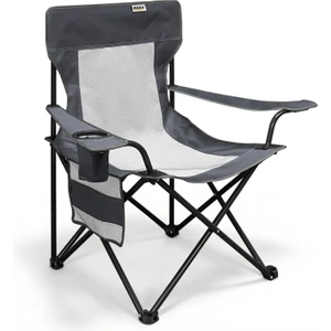 Kamp Sandalyesi, Outdoor, Plaj ve Piknik Için Katlanır Kamp Sandalyesi, Standart Boy - Gri