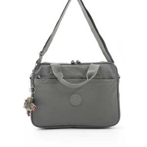 Unisex Klinkır Suya Dayanıklı Laptop Bölmeli Çapraz Askılı Koyu Gri Renkli Evrak ve Laptop Çantası