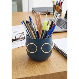 Professor Saksı Dekoratif Kalemlik 10x10 CM Yapay Çimli