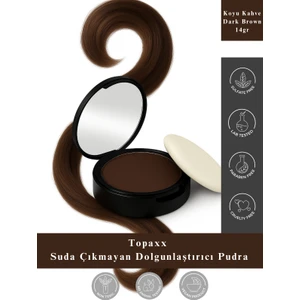 Koyu Kahve Suda Çıkmayan Saç Sakal Dolgunlaştırıcı Topik Pudra 14 gr