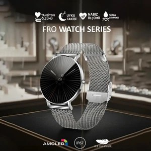 LW43 Silver Kasa 43 mm Silver Çelik Hasır Kordon Akıllı Saat