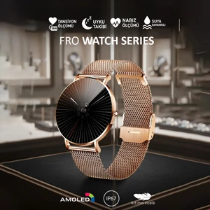 LW43 Gold Kasa 43 mm Gold Çelik Hasır Kordon Akıllı Saat