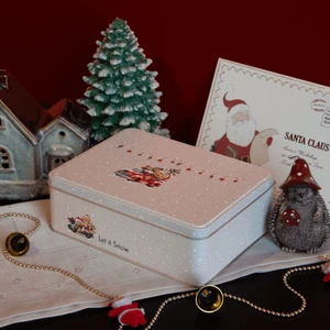 Home Let It Snow Dikdörtgen Dekoratif Metal Saklama Kutusu - Araba Model