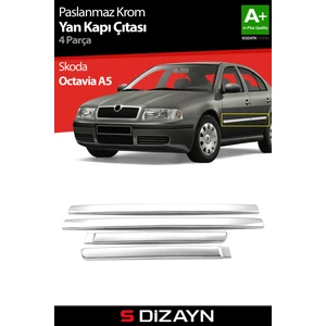 Skoda Octavia A5 Krom Yan Kapı Çıtası 4 Prç. 2004-2013