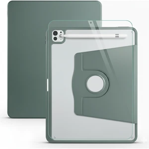 Apple iPad Pro 11 M5 (2025) Dönebilen Standlı Kalem Bölmeli Koruyucu Kılıf Stylus Kalem ve Nano Ekran Koruyucu Çok Fonksiyonlu Set