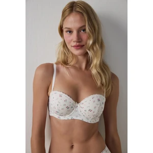 Ekru Pop up Pointel Printed Sütyen