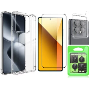 Xiaomi 14T Pro Kılıf Zore Nitro Anti Shock Silikon Kılıf + Kamera Lens + Cam Ekran Koruyucu