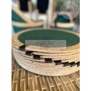 Double Knot Design 6 Adet  Amerikan Servis Supla Tress Jüt Hediyelik Sunum Davet Masa Düzeni