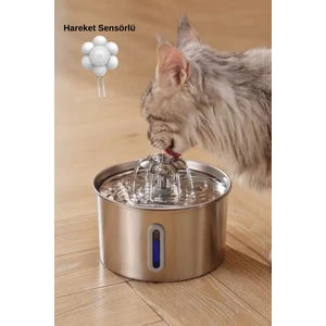 Sensörlü 2.2 L Göstergeli Paslanmaz Çelik Kedi Köpek Için Su Pınarı Su Çeşmesi Su Sebili BP02