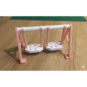 Studyo Tridi Salıncak 2 Oturaklı Yapı Blok Uyumlu - 3D Baskı