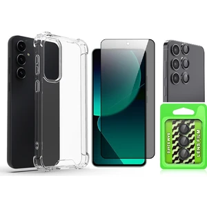 Samsung Galaxy S24 Fe Kılıf Zore Nitro Anti Shock Silikon Kılıf + Kamera Lens + Hayalet Ekran Koruyucu