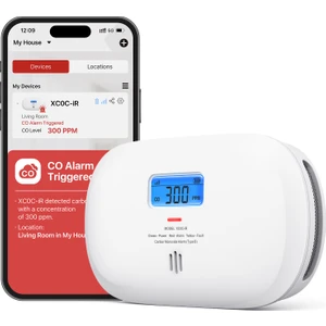 X-Sense Innovations X-Sense Wi-Fi Özellikli Akıllı Karbon Monoksit Dedektörü XC0C-IR, Uygulama Üzerinden Sessizlik, LCD Dijital Ekranlı Co Alarmı, Değiştirilebilir Pilli Karbon Monoksit Alarmı, 1'li Paket