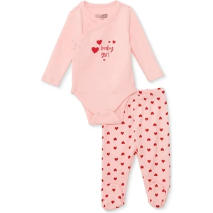 Hellobaby Kız Bebek Yenidoğan Zıbın Body-Patikli Alt Interlok Bisiklet Yaka Uzun Kol Patikli Paça