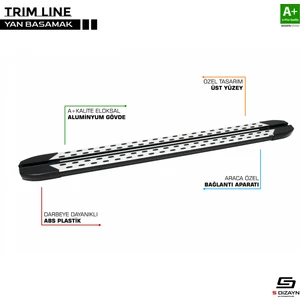 Peugeot Rifter TrimLine Gri Yan Basamak 202 Cm 2019 Üzeri A+ Kalite
