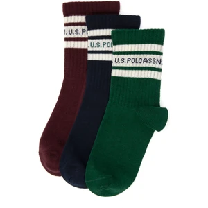 U.S. Polo Assn. Erkek Çocuk 3'lü Soket Çorap 50318046-VR033