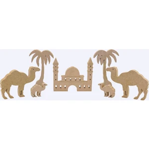 Neşeli Ahşap RMZN14-AYASAFYA Camii 15 Cm, Palmiye ve Deve. Ramazan Ayına Özel Ahşap Boyama Etkinliği, Boyama Seti