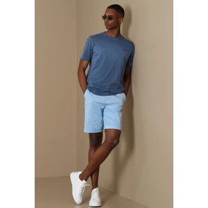 Zegler Spor Erkek Chino Şort Slim Fit Mavi