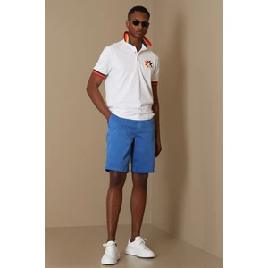 Zegler Spor Erkek Chino Şort Slim Fit Mavi