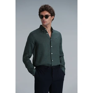 Pitaya Erkek Keten Gömlek Comfort Fit Siyah