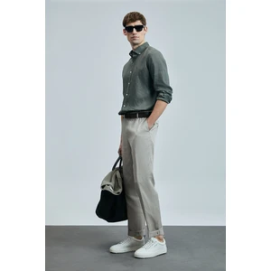 Pitaya Erkek Keten Gömlek Comfort Fit Siyah