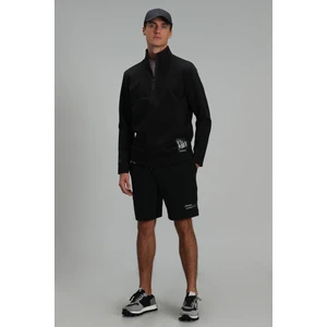 Arka Erkek Şort Eşofman Siyah