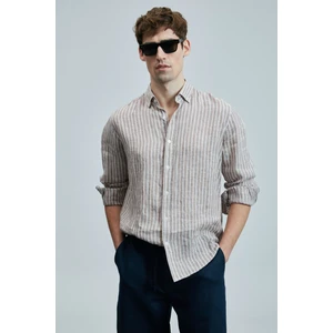 Alfred Erkek Keten Pamuklu Gömlek Regular Fit