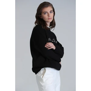 Loved Kadın Örme Sweatshırt Siyah