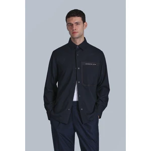 Hard Erkek Basic Gömlek Slim Fit Koyu Lacivert