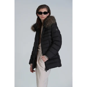 Elıt Kaz Tüyü Kadın Mont Siyah
